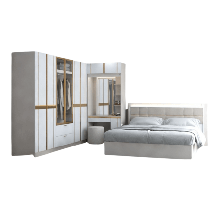 ชุดห้องนอน 6 ฟุต WISDOM DESIGN FURNITURE รุ่น RACHEL80/160 สีขาว/ครีม_0